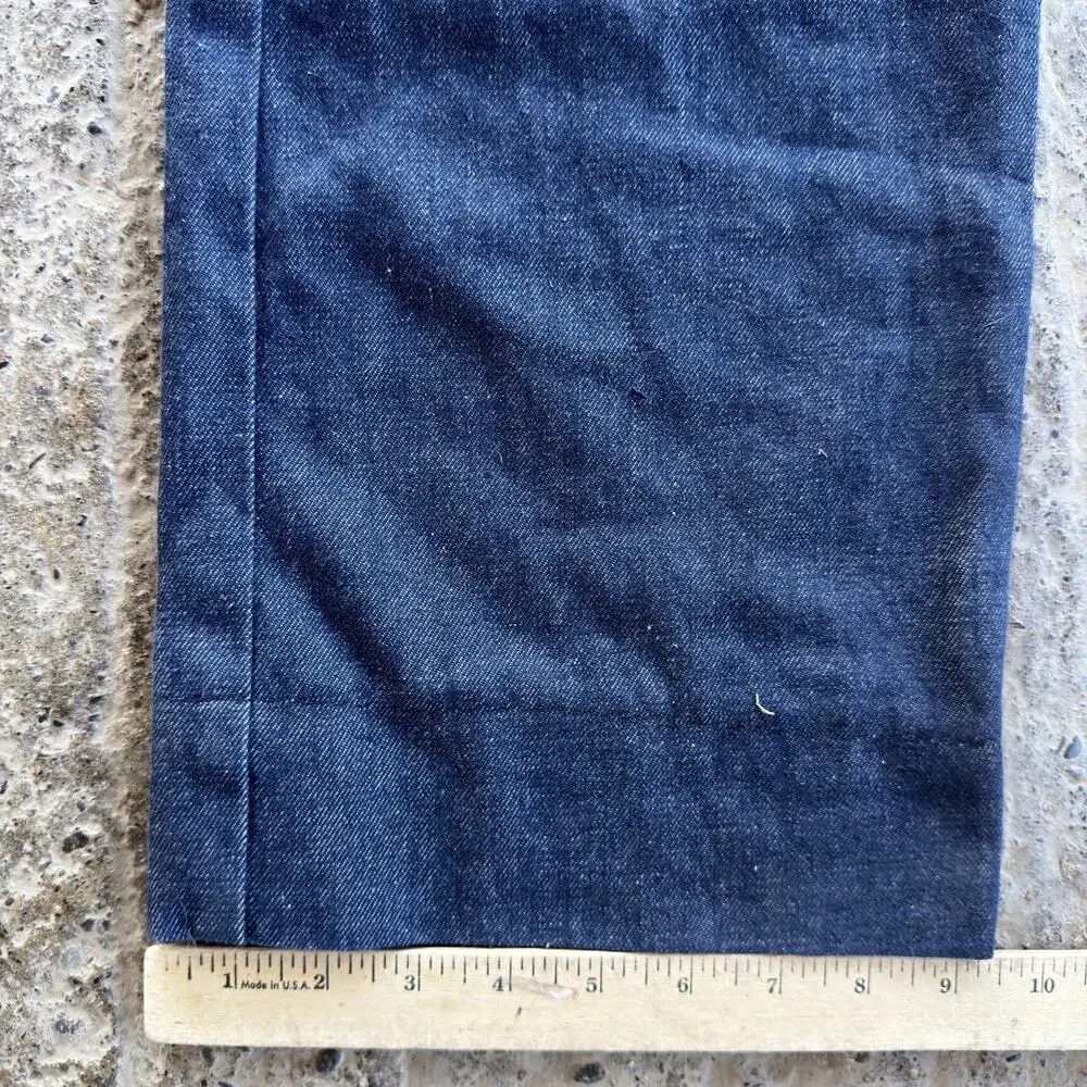 Vintage WW2 US Navy Twill Sailor Pants Bib Fly 30x30 Military Blue Worn Flared